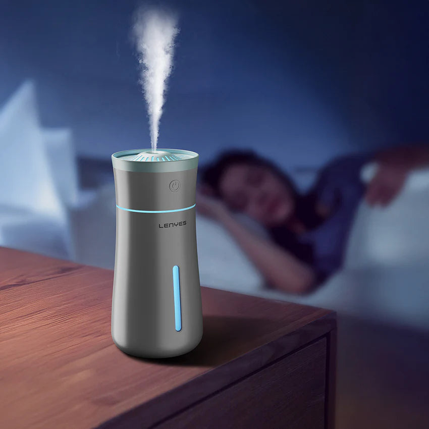 مرطب هواء صامت بتقنية النانو بإضاءة RGB شكل مزهرية Lenyes LHU03 270ml | Lenyes LHU03 Silent Nano Humidifier RGB Vase Design 270ml