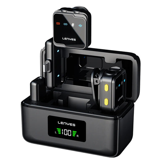 ميكروفون لاسلكي Lenyes LM205 ثنائي Type-C وLightning بإلغاء ضوضاء بالذكاء الاصطناعي 6 ساعات | Lenyes LM205 Dual Wireless Mic Type-C Lightning AI Noise Cancelling 6H