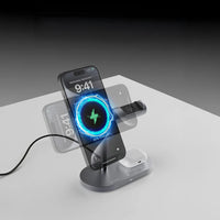 حامل الشحن اللاسلكي Lenyes PW319 Qi2 سريع 15W إضاءة محيطية 3 في 1 | Lenyes PW319 Qi2 15W 3-in-1 Wireless Charging Stand with Ambient Light