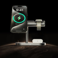 حامل الشحن اللاسلكي Lenyes PW319 Qi2 سريع 15W إضاءة محيطية 3 في 1 | Lenyes PW319 Qi2 15W 3-in-1 Wireless Charging Stand with Ambient Light