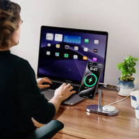 حامل الشحن اللاسلكي Lenyes PW319 Qi2 سريع 15W إضاءة محيطية 3 في 1 | Lenyes PW319 Qi2 15W 3-in-1 Wireless Charging Stand with Ambient Light