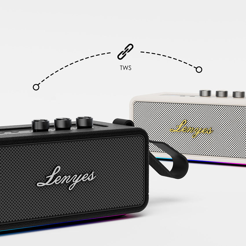 مكبر صوت بلوتوث لاسلكي مقاوم للماء بإضاءة RGB لينيس S876 بقوة 45 واط | Lenyes S876 Supreme 45W RGB Wireless Waterproof Bluetooth Speaker