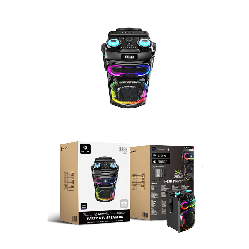 مكبر صوت لينيس S886 بتقنية TWS وبلوتوث 5.3 وميكروفون مزدوج وإضاءة RGB | Lenyes S886 TWS Bluetooth 5.3 Speaker Dual Mic & RGB