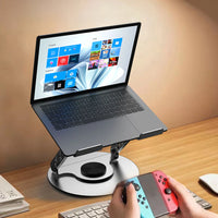 حامل كمبيوتر محمول Lenyes CR190 قابل للطي دوران 360 درجة تهوية فولاذ 10-17 بوصة | Lenyes CR190 Foldable Laptop Stand 360 Rotation Ventilated Carbon Steel 10-17 inch
