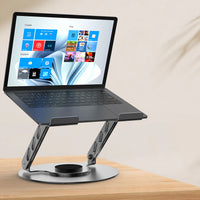 حامل كمبيوتر محمول Lenyes CR190 قابل للطي دوران 360 درجة تهوية فولاذ 10-17 بوصة | Lenyes CR190 Foldable Laptop Stand 360 Rotation Ventilated Carbon Steel 10-17 inch
