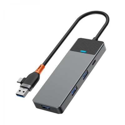 WIWU Linker 4 di 1 USB-C û Type-C HUB - Adaptora Hub a WIWU Linker 4 di 1 USB-C û Type-C de