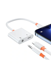 Adaptora Dengî ya WIWU Lightning bo Jacka Dengî ya 3.5mm bi Şarjkirina Bilez