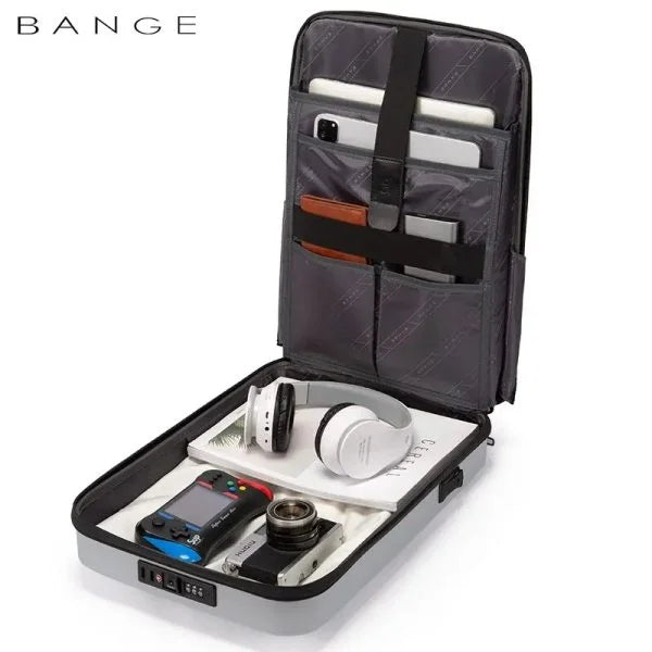 Çenteya Piştê ya Laptopê ya Kompakt a Bange Hard Shell bi Qulfa TSA - Reş