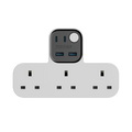 وصلة كهربائية موماكس جارج ورك فلو على شكل حرف T ب 3 منافذ AC ومنافذ يو اس بي | Momax Charge Work Flow T-Shaped Extension 3 Socket with USB