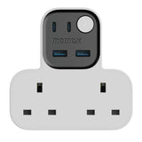 مشترك موماكس Charge Work Flow بشكل حرف T مع منافذ يو اس بي | Momax Charge Work Flow T-Shaped Extension With USB Ports