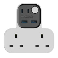 مشترك موماكس Charge Work Flow بشكل حرف T مع منافذ يو اس بي | Momax Charge Work Flow T-Shaped Extension With USB Ports