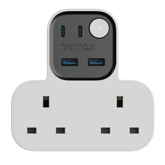 Dirêjkirina Momax Charge Work Flow a bi şiklê T - Dirêjkirina Momax Charge Work Flow a bi şiklê T bi 2 portên USB û 4 portên USB (2 USB-A û 2 USB-C)