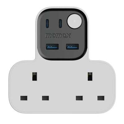Dirêjkirina Momax Charge Work Flow a bi şiklê T - Dirêjkirina Momax Charge Work Flow a bi şiklê T bi 2 portên USB û 4 portên USB (2 USB-A û 2 USB-C)