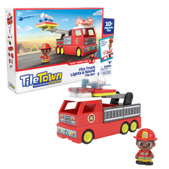 تايل تاون شاحنة إطفاء بالأضواء والأصوات | Tile Town Fire Truck Lights & Sounds