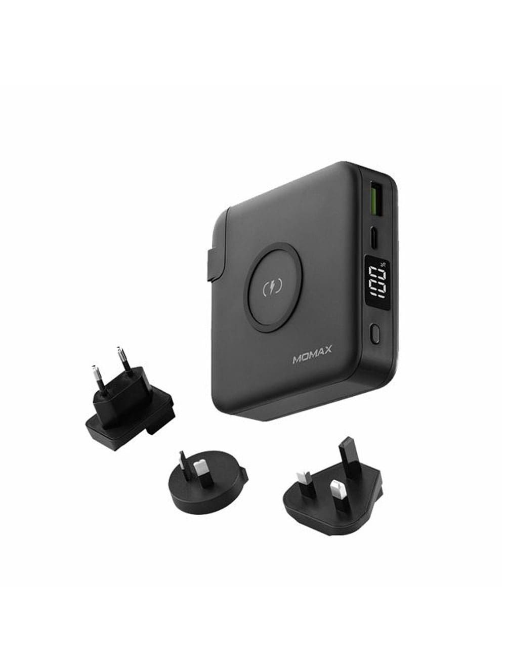 Plug-a Momax Q.Power, Şarjêra PD-yê ya Bêtêl a Portable bi Plug-ên Dîwar ên Çêkirî û USB-C