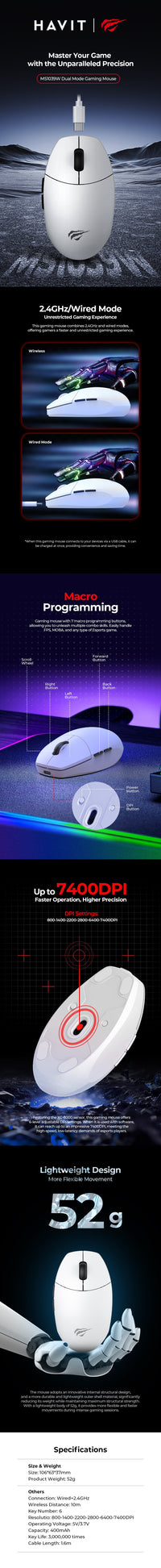 Havit MS1039W specifications
