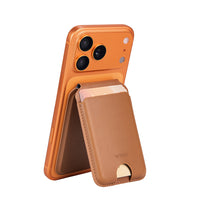 محفظة بطاقات ويوو MW-007P المغناطيسية مع حامل معدني وتتبع للموقع - بني | WiWU MW-007P Mag Wallet with Metal Stand and Location Tracking - Brown