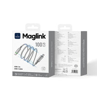 WiWU 100W Maglink كيبل مغناطيسي USB-C إلى USB-C طول 1 متر Wi-C084