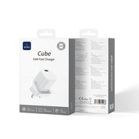 شاحن ويوو Wi-G014 سريع 20 واط GaN مدمج لـ iPhone - أبيض | WiWU 20W Cube GaN Fast Charger Wi-G014 for iPhone - White