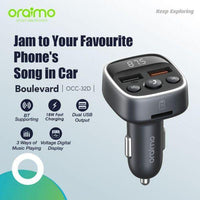 Oraimo Boulevard OCC-32D Bluetooth Car Charger FM Transmitter Black - View 3