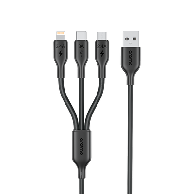 Oraimo OCD-118MCL 3-in-1 Cable Black - Product View