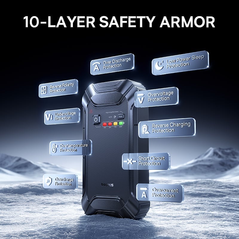 Baseus PrimeTrip VJ1 Jump Starter 12000mAh - جهاز تشغيل سيارة بيسوس برايم تريب VJ1 12000 مللي أمبير