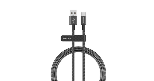 كابل شحن USB-A إلى USB-C حتى 3 أمبير 1 متر فيليبس DLC5030A/00 | Philips DLC5030A/00 USB-A to USB-C Charging Cable — DLC5030A/00