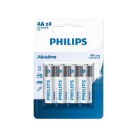 بطاريات AA Standard عبوة 4 قطع فيليبس LR6A4B/40 | Philips LR6A4B/40 Standard AA Batteries 4 Pack