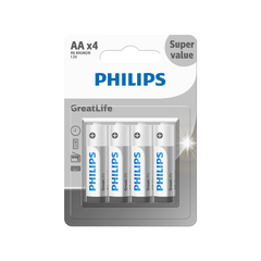 بطاريات AA Standard عبوة 4 قطع فيليبس R6G4B/40 | Philips R6G4B/40 Standard AA Batteries 4 Pack — R6G4B/40