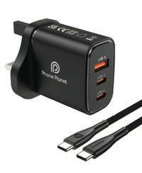 شاحن جداري PD بقدرة 45 واط مع كيبل Lightning من فون بلانيت PP-45WACL-UK | Phone Planet PP-45WACL-UK 45W PD UK Wall Charger with Lightning Cable