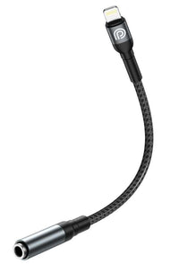 محول صوت Lightning إلى 3.5 ملم بطول 12 سم من فون بلانيت PP-EC-LAUX-12-GY | Phone Planet PP-EC-LAUX-12-GY Lightning to 3.5mm Audio Adapter 12cm