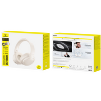 Baseus Bass BH1 Lite Wireless Headphones OffWhite - سماعات رأس بيسوس باس BH1 لايت لاسلكية أوف وايت