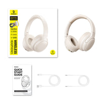 Baseus Bass BH1 Lite Wireless Headphones OffWhite - سماعات رأس بيسوس باس BH1 لايت لاسلكية أوف وايت