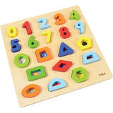 فيجا لغز الأرقام والأشكال الخشبي | Viga Numbers & Shapes Block Puzzle