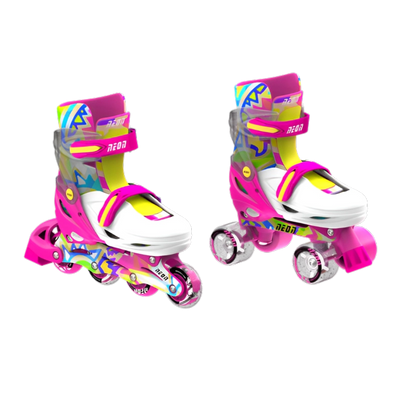 Yvolution Neon Combo 2-in-1 Skates US Size 3–6 Pink/Yellow