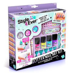 طقم تزيين الأظافر بالجليتر | Style 4 Ever Glitter Nail Art Kit