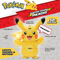 دمية بيكاتشو إلكتريك تشارج التفاعلية | Pokémon Electric Charge Pikachu Plush