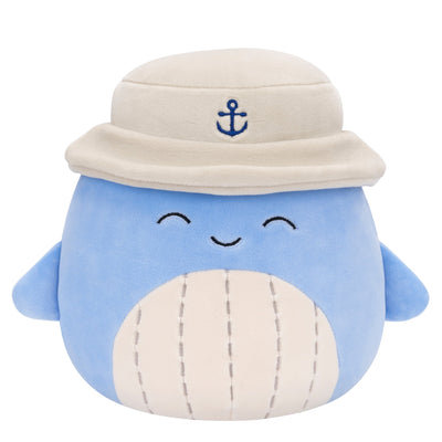 سكويشمالوز سمير الحوت بقبعة 19 سم | Squishmallows Samir Whale with Bucket Hat 7.5-Inch Plush
