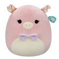 سكويشمالوز هيتي الخنزيرة الوردية 51 سم | Squishmallows Hettie Pink Pig with Purple Bow Tie 20-Inch Plush