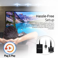 Promate ProLink-V2H connected to a computer and projector