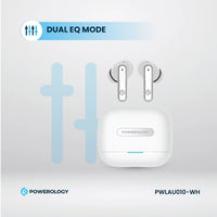 سماعات باورولوجي اللاسلكية ANC+ENC مع 6 مايكروفونات, تشغيل حتى 6 ساعات | Powerology Hybrid ANC+ENC 6Mic True Wireless Earbuds – 6H Playtime.