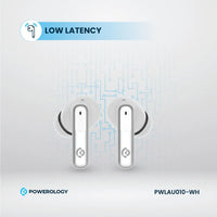سماعات باورولوجي اللاسلكية ANC+ENC مع 6 مايكروفونات, تشغيل حتى 6 ساعات | Powerology Hybrid ANC+ENC 6Mic True Wireless Earbuds – 6H Playtime.