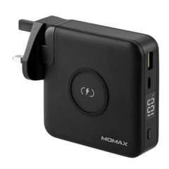 شاحن موماكس Q.Power Plug اللاسلكي المحمول مع مقابس حائط مدمجة | Momax Q.Power Plug, Wireless Portable PD Charger with Built-in Wall Plugs and USB-C