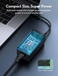 شاحن راف باور بمنفذين تايب سي ومنفذين يو اس بي اي وبقدرة شحن 120 واط  | RAVPower 120W 4-Port Desktop USB Charging Station