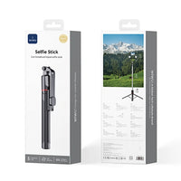 حامل سيلفي ويوو Wi-SE015 بلوتوث مع حامل ثلاثي وإضاءة LED ودوران 360° | WiWU Wi-SE015 Bluetooth Selfie Stick Tripod with LED Ring Light & 360° Rotation