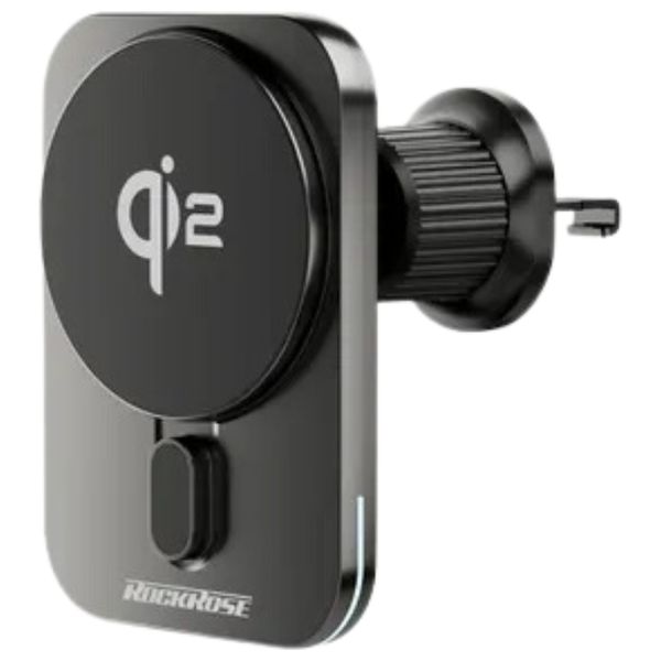 شاحن سيارة لاسلكي مغناطيسي Qi2 بقدرة 15 واط روك روز RRWC16 | RockRose Magdrive Pro Max 15W Qi2 Magnetic Car Charger