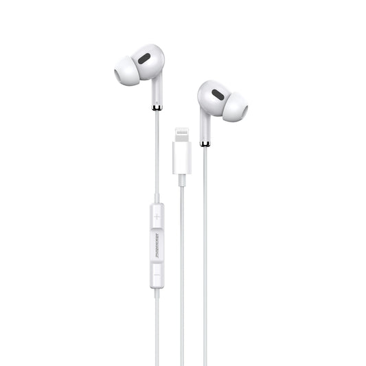 سماعات أذن سلكية Lightning بيضاء روك روز RRWE18 | RockRose Solo LT Lightning Earphones with DAC White