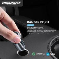 شاحن سيارة روك روز Ranger بمنفذي يو اس بي اي وتايب سي وبقدرة شحن 30 واط | RockRose Ranger PQ GT 30W PD & QC 3.0 Dual Port Car Phone Charger Adapter
