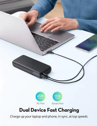 باور بانك راف باور بسعة 20,000 مللي امبير وبقدرة شحن 60 واط | RavPower 20000mAh PD Pioneer 60W 2-Port Power Bank