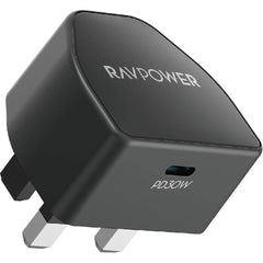 شاحن جداري راف باور GaN بقدرة 30 واط RP-PC1078 - اسود | Ravpower Wall Charger GaN 30W RP-PC1078 1C-Black